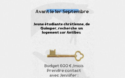 Étudiante chrétienne recherche un logement sur Antibes